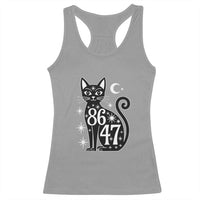 86 47 Celestial Black Cat Mystic Racerback Tank Top Moon Stars Coded Political Satire
