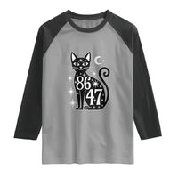 86 47 Celestial Black Cat Mystic Raglan Shirt Moon Stars Coded Political Satire