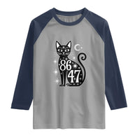 86 47 Celestial Black Cat Mystic Raglan Shirt Moon Stars Coded Political Satire