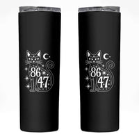 86 47 Celestial Black Cat Mystic Skinny Tumbler Moon Stars Coded Political Satire