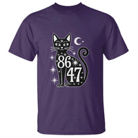 86 47 Celestial Black Cat Mystic T Shirt Moon Stars Coded Political Satire