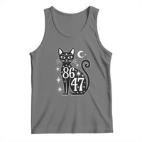 86 47 Celestial Black Cat Mystic Tank Top Moon Stars Coded Political Satire