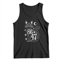 86 47 Celestial Black Cat Mystic Tank Top Moon Stars Coded Political Satire