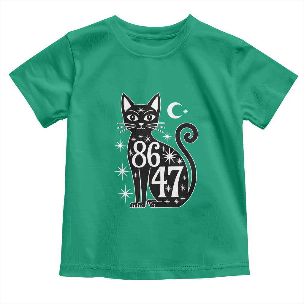 86 47 Celestial Black Cat Mystic Toddler T Shirt Moon Stars Coded Political Satire