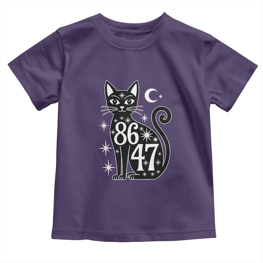 86 47 Celestial Black Cat Mystic Toddler T Shirt Moon Stars Coded Political Satire