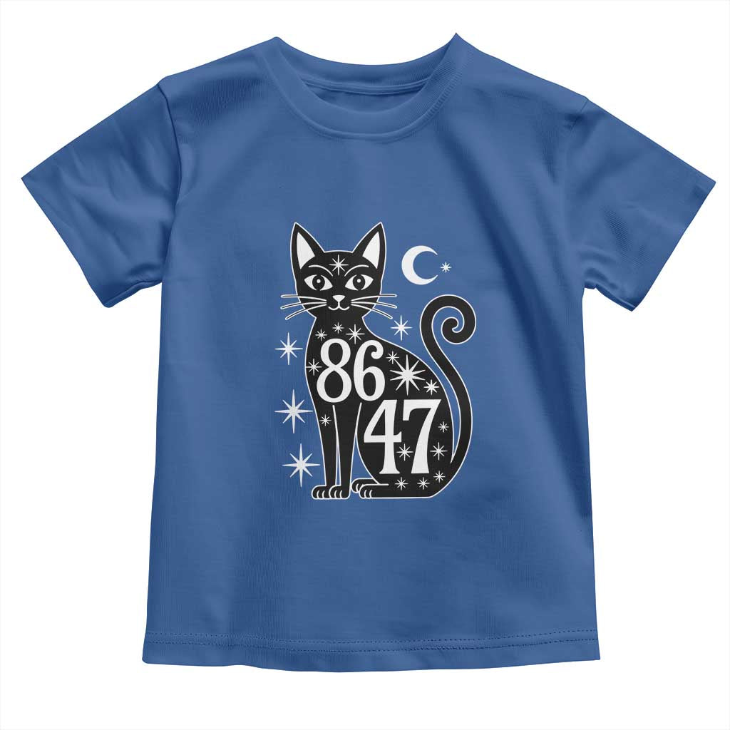 86 47 Celestial Black Cat Mystic Toddler T Shirt Moon Stars Coded Political Satire