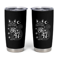 86 47 Celestial Black Cat Mystic Tumbler Cup Moon Stars Coded Political Satire