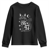 86 47 Celestial Black Cat Mystic Youth Sweatshirt Moon Stars Coded Political Satire