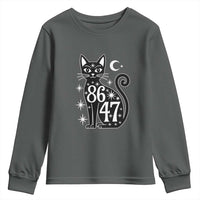 86 47 Celestial Black Cat Mystic Youth Sweatshirt Moon Stars Coded Political Satire