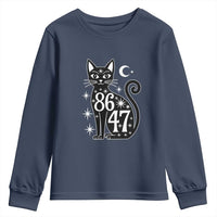 86 47 Celestial Black Cat Mystic Youth Sweatshirt Moon Stars Coded Political Satire