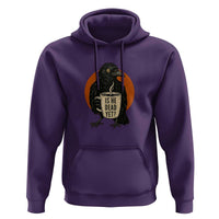 Is He Dead Yet Crow Holding Coffee Cup Hoodie Funny Dark Humor Political Satire