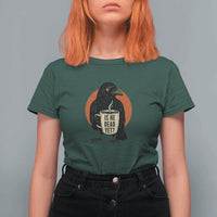 Is He Dead Yet Crow Holding Coffee Cup T Shirt For Women Funny Dark Humor Political Satire