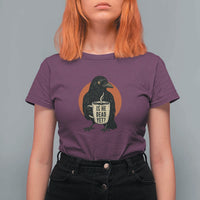 Is He Dead Yet Crow Holding Coffee Cup T Shirt For Women Funny Dark Humor Political Satire