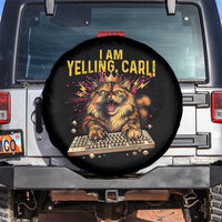 I Am Yelling Carl Graphic Spare Tire Cover Funny Angry Cat Typing Keyboard Comic Retro