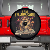 I Am Yelling Carl Graphic Spare Tire Cover Funny Angry Cat Typing Keyboard Comic Retro