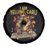 I Am Yelling Carl Graphic Spare Tire Cover Funny Angry Cat Typing Keyboard Comic Retro