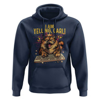 I Am Yelling Carl Graphic Hoodie Funny Angry Cat Typing Keyboard Comic Retro