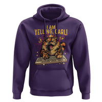 I Am Yelling Carl Graphic Hoodie Funny Angry Cat Typing Keyboard Comic Retro
