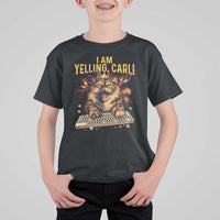 I Am Yelling Carl Graphic T Shirt For Kid Funny Angry Cat Typing Keyboard Comic Retro