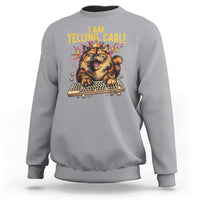 I Am Yelling Carl Graphic Sweatshirt Funny Angry Cat Typing Keyboard Comic Retro