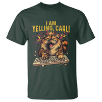 I Am Yelling Carl Graphic T Shirt Funny Angry Cat Typing Keyboard Comic Retro