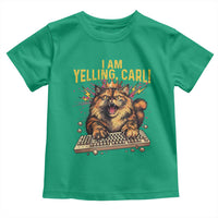 I Am Yelling Carl Graphic Toddler T Shirt Funny Angry Cat Typing Keyboard Comic Retro