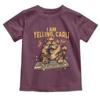 I Am Yelling Carl Graphic Toddler T Shirt Funny Angry Cat Typing Keyboard Comic Retro