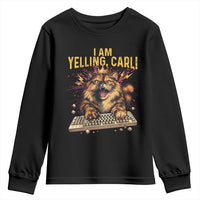 I Am Yelling Carl Graphic Youth Sweatshirt Funny Angry Cat Typing Keyboard Comic Retro