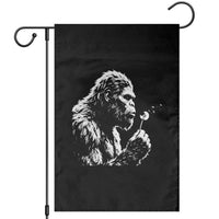 Bigfoot Blowing Dandelion Flower Graphic Garden Flag Whimsical Sasquatch Profile Artistic Vintage Distressed