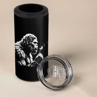 Bigfoot Blowing Dandelion Flower Graphic 4 in 1 Can Cooler Tumbler Whimsical Sasquatch Profile Artistic Vintage Distressed