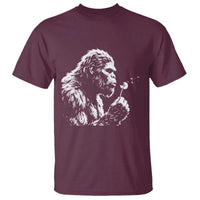 Bigfoot Blowing Dandelion Flower Graphic T Shirt Whimsical Sasquatch Profile Artistic Vintage Distressed
