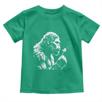 Bigfoot Blowing Dandelion Flower Graphic Toddler T Shirt Whimsical Sasquatch Profile Artistic Vintage Distressed