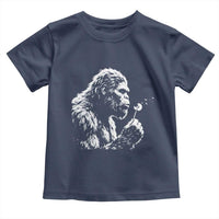 Bigfoot Blowing Dandelion Flower Graphic Toddler T Shirt Whimsical Sasquatch Profile Artistic Vintage Distressed