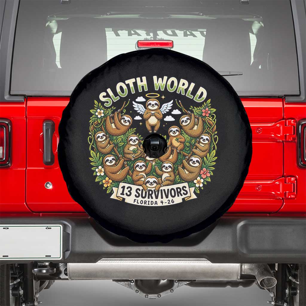 Sloth World 13 Survivors Animal Rescue Spare Tire Cover Memorial Tribute and Florida Wildlife Protection
