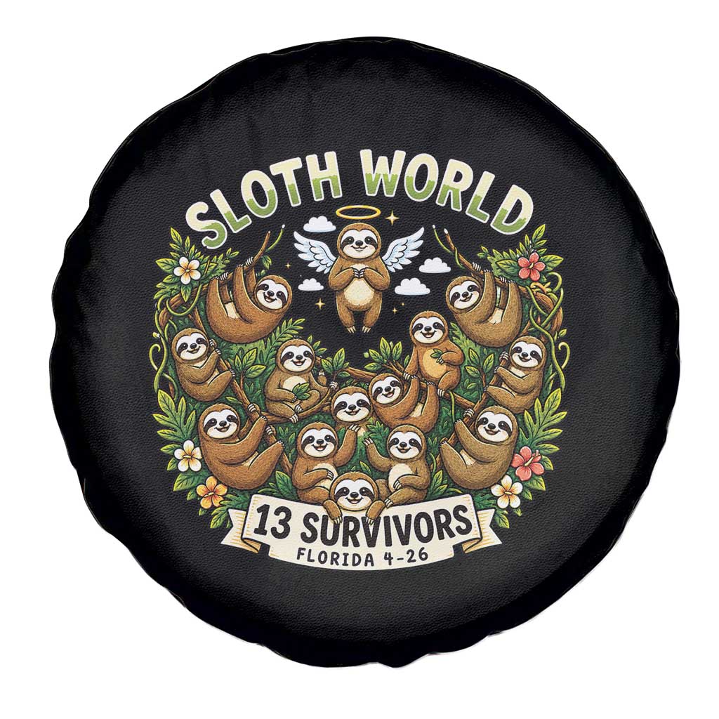 Sloth World 13 Survivors Animal Rescue Spare Tire Cover Memorial Tribute and Florida Wildlife Protection