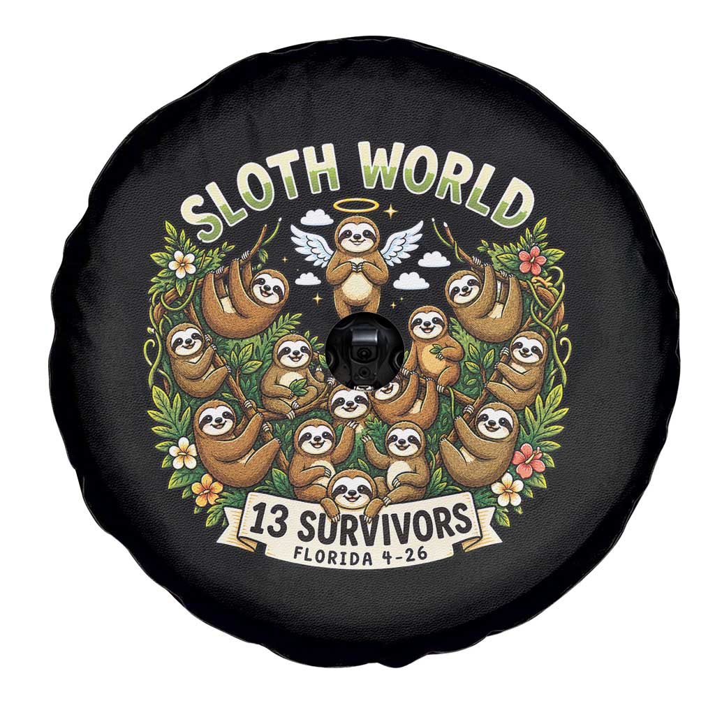 Sloth World 13 Survivors Animal Rescue Spare Tire Cover Memorial Tribute and Florida Wildlife Protection
