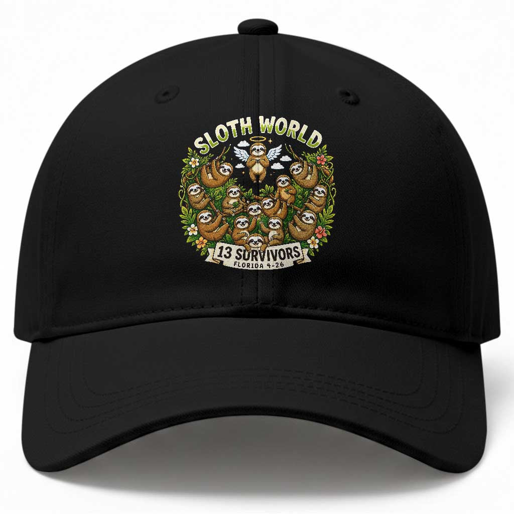 Sloth World 13 Survivors Animal Rescue Baseball Cap Memorial Tribute and Florida Wildlife Protection