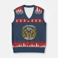 Sloth World 13 Survivors Animal Rescue V-Neck Knit Sweater Vest Memorial Tribute and Florida Wildlife Protection