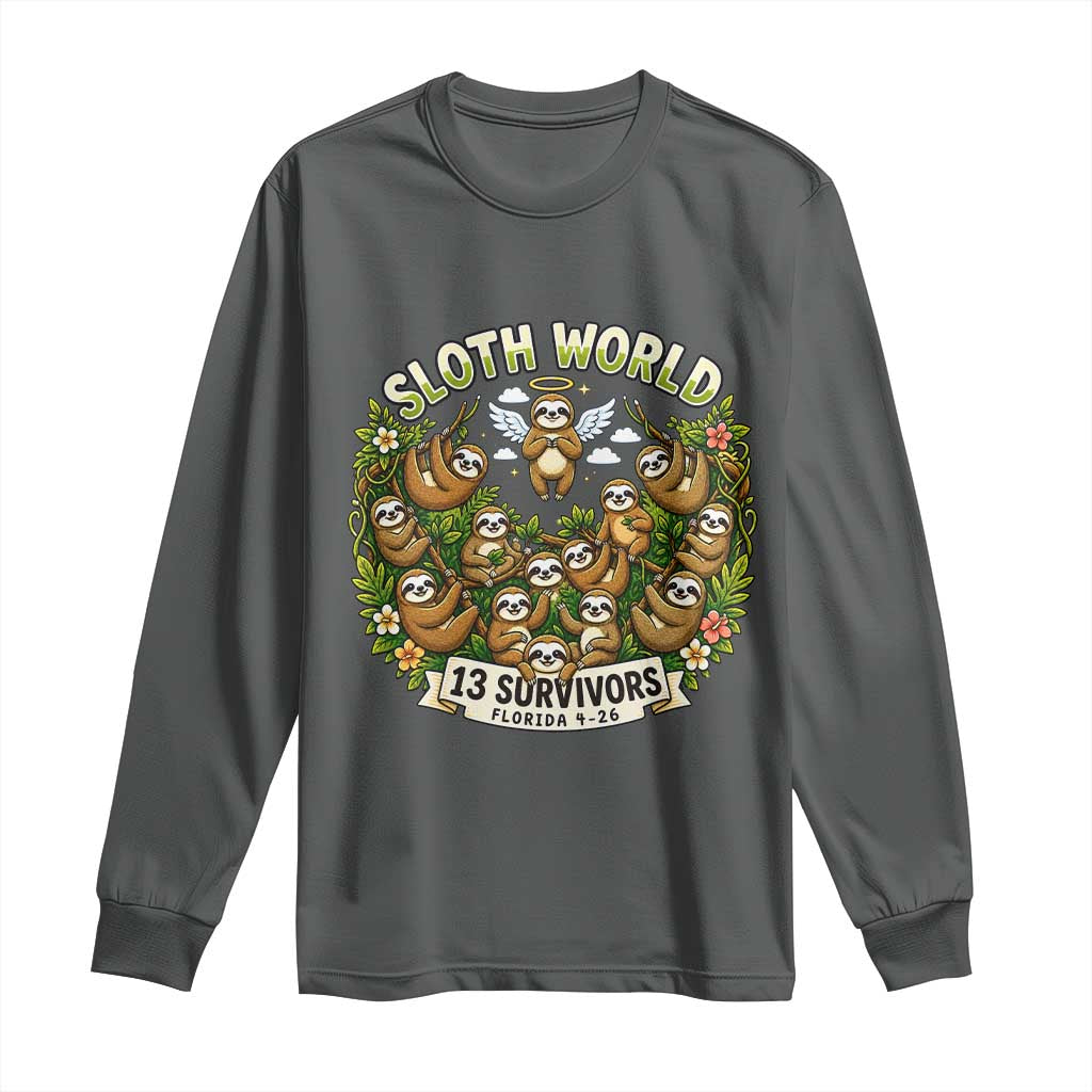 Sloth World 13 Survivors Animal Rescue Long Sleeve Shirt Memorial Tribute and Florida Wildlife Protection