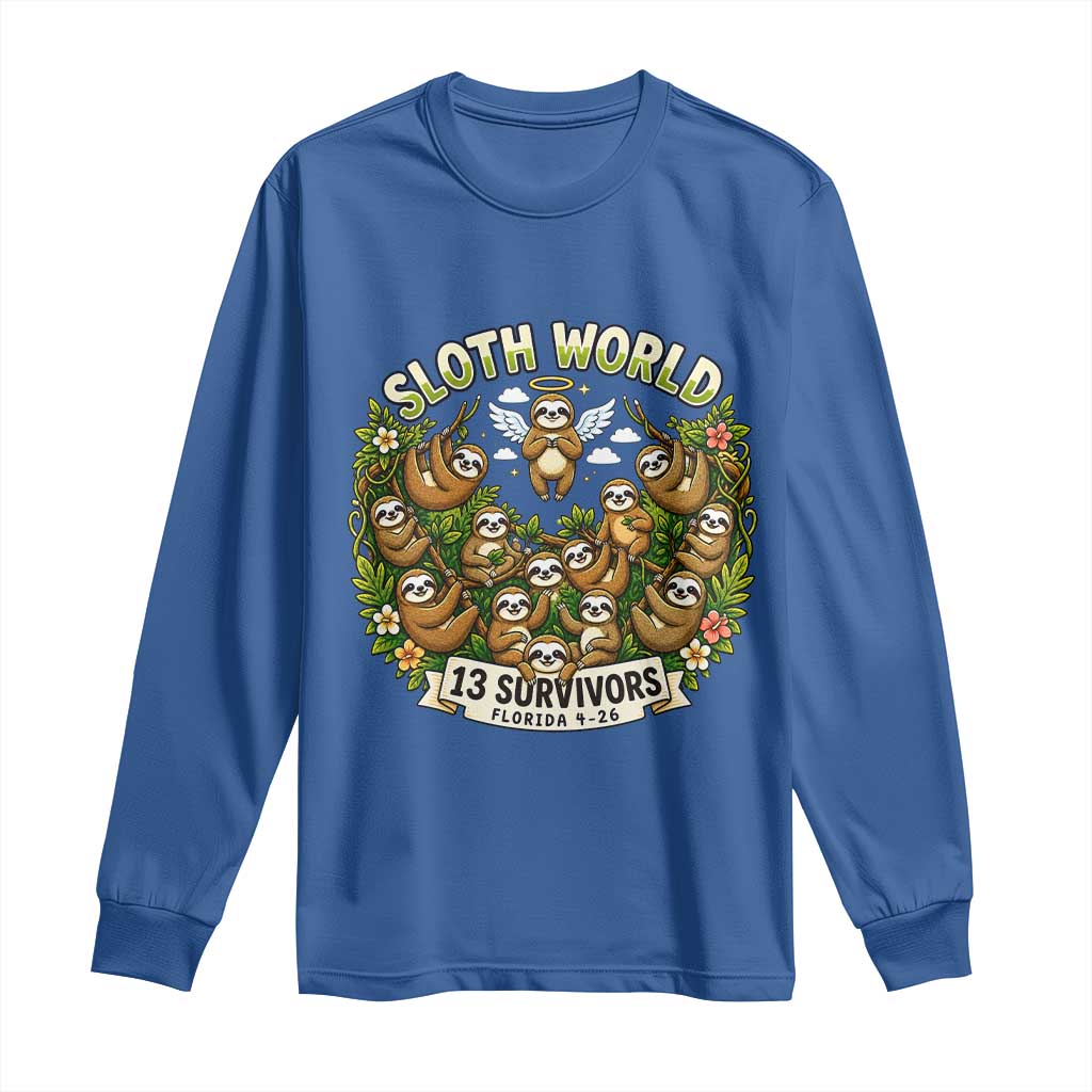 Sloth World 13 Survivors Animal Rescue Long Sleeve Shirt Memorial Tribute and Florida Wildlife Protection