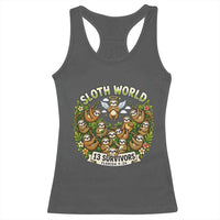 Sloth World 13 Survivors Animal Rescue Racerback Tank Top Memorial Tribute and Florida Wildlife Protection