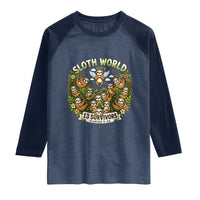 Sloth World 13 Survivors Animal Rescue Raglan Shirt Memorial Tribute and Florida Wildlife Protection