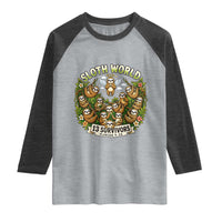 Sloth World 13 Survivors Animal Rescue Raglan Shirt Memorial Tribute and Florida Wildlife Protection