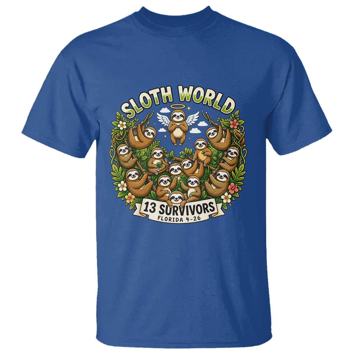 Sloth World 13 Survivors Animal Rescue T Shirt Memorial Tribute and Florida Wildlife Protection