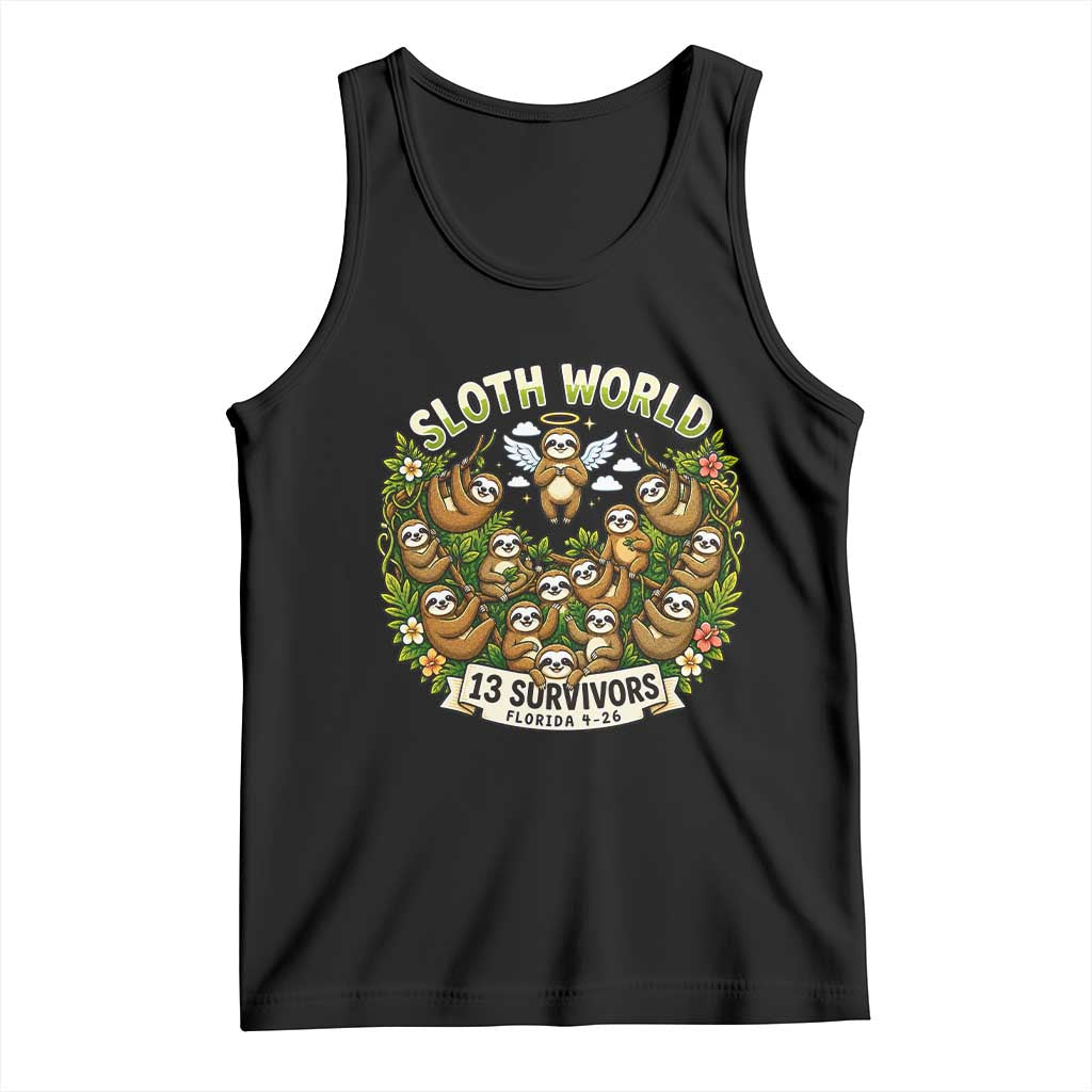 Sloth World 13 Survivors Animal Rescue Tank Top Memorial Tribute and Florida Wildlife Protection