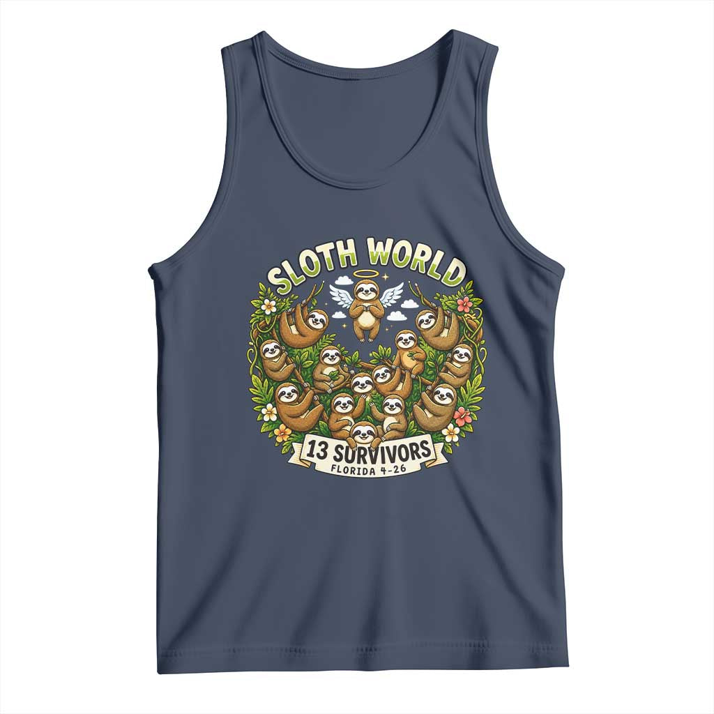 Sloth World 13 Survivors Animal Rescue Tank Top Memorial Tribute and Florida Wildlife Protection