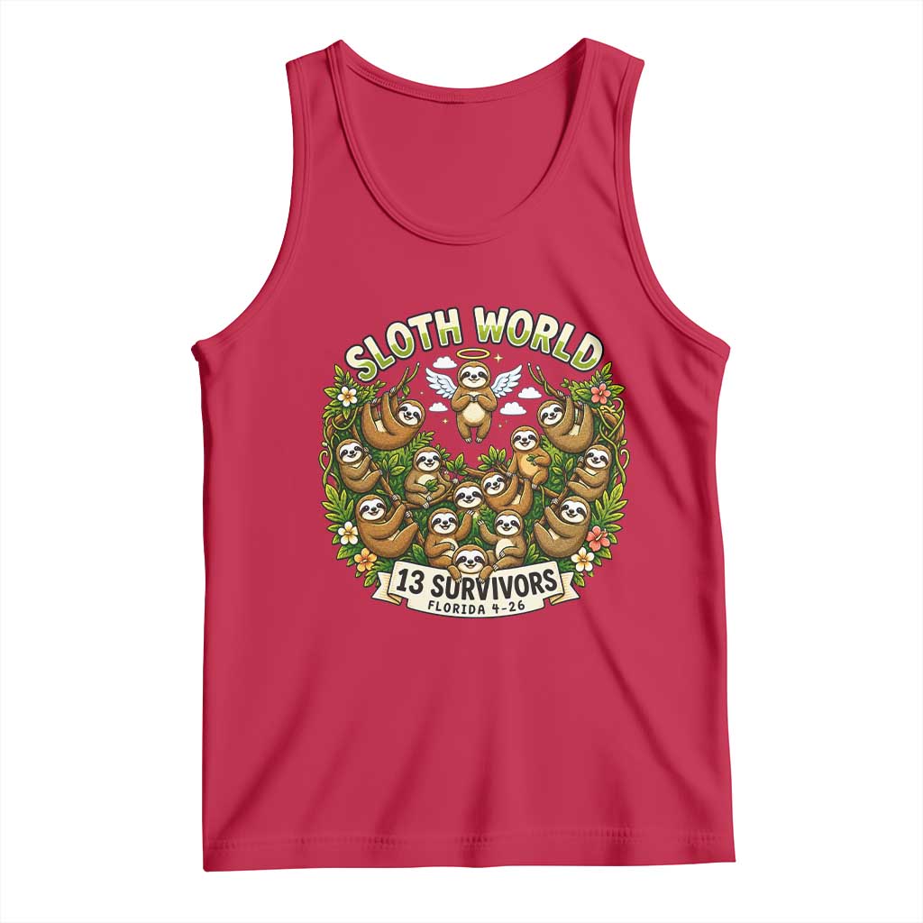 Sloth World 13 Survivors Animal Rescue Tank Top Memorial Tribute and Florida Wildlife Protection