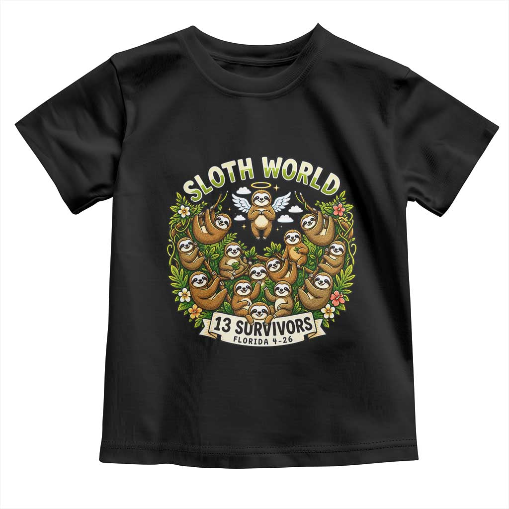 Sloth World 13 Survivors Animal Rescue Toddler T Shirt Memorial Tribute and Florida Wildlife Protection