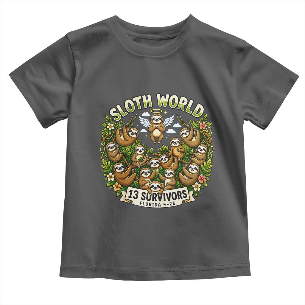 Sloth World 13 Survivors Animal Rescue Toddler T Shirt Memorial Tribute and Florida Wildlife Protection
