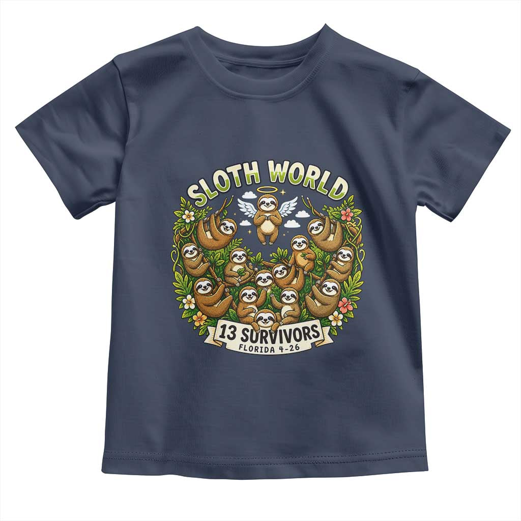 Sloth World 13 Survivors Animal Rescue Toddler T Shirt Memorial Tribute and Florida Wildlife Protection